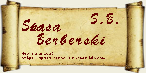 Spasa Berberski vizit kartica
